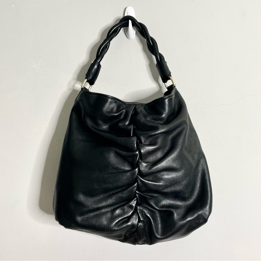 BOTKIER Ruched Leather Hobo Bag